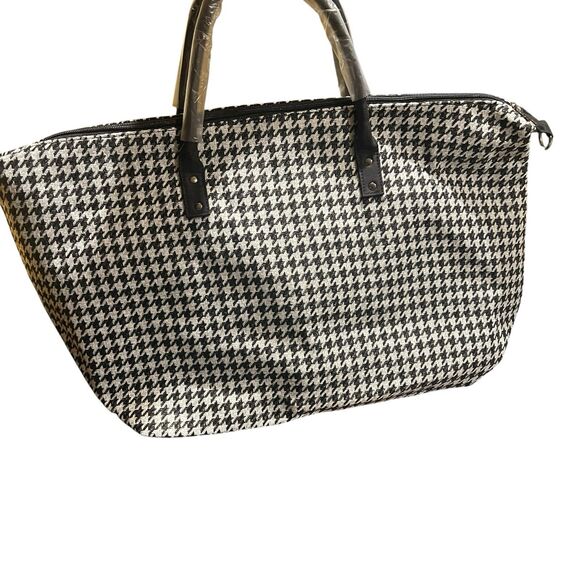 Lulu Dharma Houndstooth Weekender Tote Bag NWT — Holiday Gift Ready - Picture 12 of 12